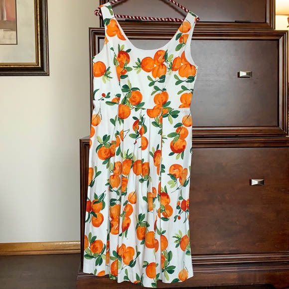 Orange printed summer dress✨ - Picture 1 of 6